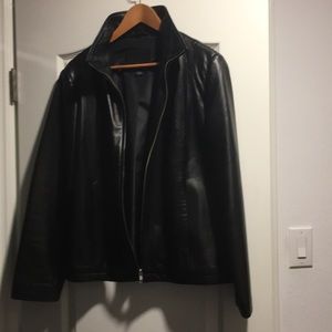 Leather coat by Coach.